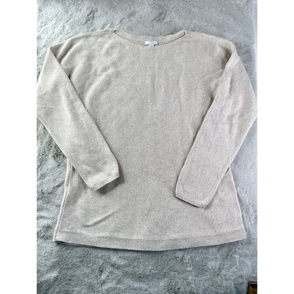 J Jill Sweaters - J Jill Sweater Womens Small Slub Boatneck Tunic Heathered Tan Jumper Coastal